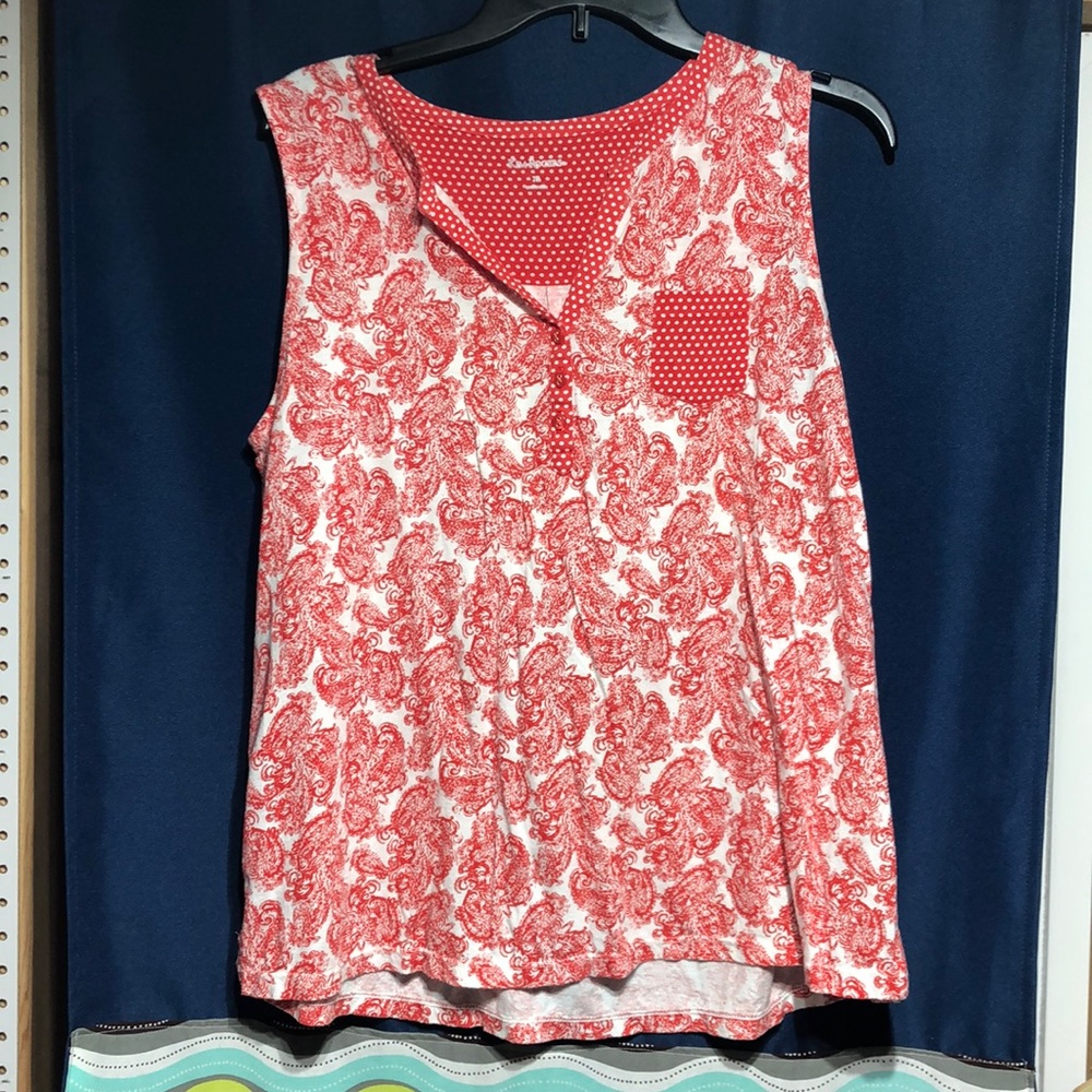 💐Red Paisley & Dot Tank
